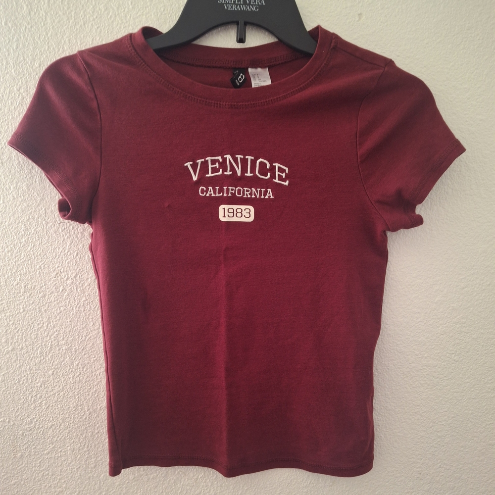 Venice California Kids Burgundy T-Shirt